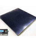 Heavy Duty Industrial Floor Scale Digital Pallet Weigher Warehouse Shipping Workhorse Accurate Readouts Reliable 1000 Pound Capacity Four Foot Square Platform with digital display.