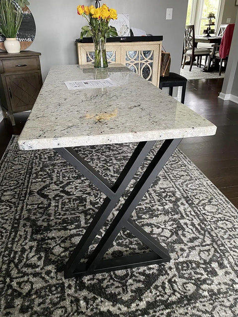 Industrial Metal Table Legs Set 28 Inch Triangle Shape Black Cast Iron Welded Wrought Iron Desk Coffee Table Nightstand Pair Of 2 Heavy Duty DIY Base For Modern Home Projects Outdoor Use