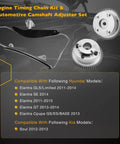 Hyundai Elantra And Kia Soul Timing Chain Kit With Intake And Exhaust VVT Gear Sprockets Tensioner Arm Guide Rails All In One Direct Fit