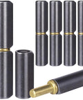 Heavy Duty Beefy Weldable Barrel Hinges Set Of 6 For Metal Doors And Gates 2.37 Inch Long 0.43 Inch Wide 360 Degree Swing Carbon Steel