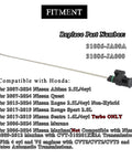 Transmission Dipstick 31086-JA00A Replacement Oil Level Gauge with black handle and measurements for Nissan vehicles compatibility list.