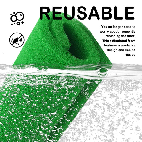 Custom Cut Air Filter Foam 16.7 by 14.76 by 0.625 Inches Reusable 40 PPI Sponge Filter Material immersion in water