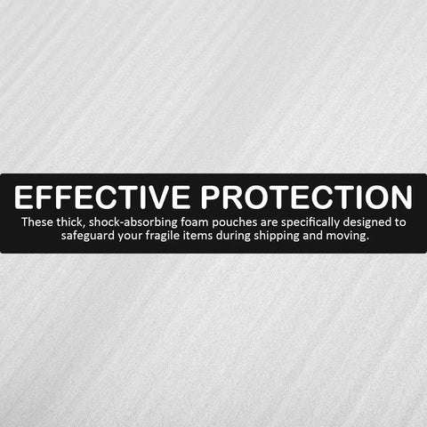 Lightweight Epe Foam Pouches Protective Packing Bags 100 Pieces White For Safeguarding Fragile Glassware Ceramics And Electronics During Shipping Perfect Packing Materials For Shipping Supplies text "Effective Protection" on background