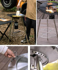 Skottle Grill Cooking System Kit 18 Inch Carbon Steel Pan With Adjustable Legs camping setup with propane stove outdoors