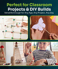 Premium Birch Wood Dowel Rods One Eighth By Six Inch Round Craft Sticks featuring splinter-free finish used in classroom projects.