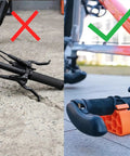 Correct use of Clip On Bike Stabilizer And 30mm Elevation Tool For Inverted Parking Easy Flip And Clean Setup With No Slip Rubber Straps