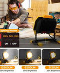 Beast 12500 Lumen LED Work Light With Dimmable Modes IP65 Waterproof on Stand in workshop