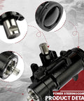 Heavy Duty Power Steering Gearbox For Chevy And Gmc Trucks 1980 To 1991 showing detailed internal components and sleek black finish.