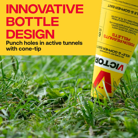 Outdoor Mole And Gopher Poison Peanut Bait 4 Pack With Cone Tip For Hole Access Easy To Apply Yard Pest Control For Moles And Gophers