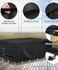 Beefy Heavy Duty Waterproof Patio Furniture Cover For Outdoor Sectional Sets, Rectangle 90 Inch Long By 64 Inch Wide, with features