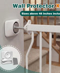 Extra Wide Walk Through Baby Gate with Door 67 to 71.5 Inch Wide Pressure Mounted No Drill Metal Auto Close Gate for Stairways