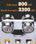 Four Wheel Trolley Assembly Rollers With Four Bearings For Unistrut Trolleys, rust-resistant galvanized carbon steel, safe load 800 lbs