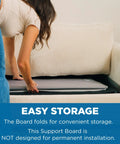 Person folding Heavy Duty Reinforced Plywood Support Board For Queen Sleeper Sofa to store inside couch.