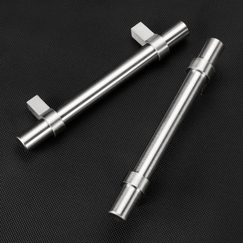 Two 25 Pack 3 Inch Brushed Nickel Cabinet Pulls Satin Nickel Kitchen Drawer Handles on black background, T Bar style