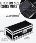 Locking Medicine Storage Box With Combination Lock For Safe Med Storage, First Aid And Pill Organization, Elastic Dividers, Black