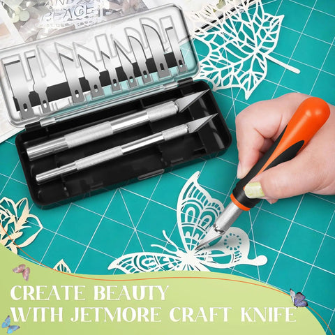 Exacto Knife Set With 16 Pieces Including Three Craft Knives And Thirteen SK5 Steel Blades For Precise Carving Modeling