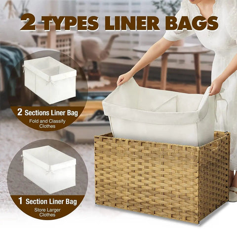 Solid Foldable Storage Basket With Heavy Duty Metal Frame And Skillfully Handwoven Exterior Featuring Smooth Cotton Lining Secure Hinged Lid Plus Ergonomic Carry Handles For Badass Bedroom Laundry Shelf Organization In Sleek Gray