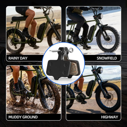 Heavy Duty Front And Rear Disc Brake Pads For Lectric XP Trikes And E Bikes High Friction Semimetal Copper Fiber in various terrains