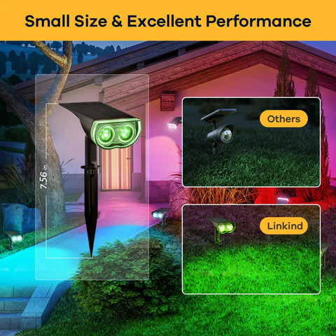 Color Changing Solar Spot Lights For Outdoors Six Pack IP65 Waterproof Landscape Garden Pathway Lighting Bright Multicolor