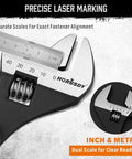 Heavy Duty Adjustable Spud Wrench Set 10 Inch, 12 Inch, 16 Inch with CR-V steel black oxide finish showing metric scale