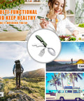 4 In 1 Camping Utensil Set With Detachable Fork Spoon Knife And Bottle Opener For Hiking And Backpacking in various settings