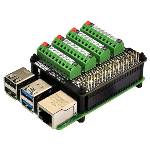 Raspberry Pi GPIO Status LED and Terminal Block Breakout Board HAT for A Plus 3A Plus B Plus 2B 3B 3B Plus and 4B with 5V and 3.3V Indicators and Plug and Play GPIO High Low LEDs