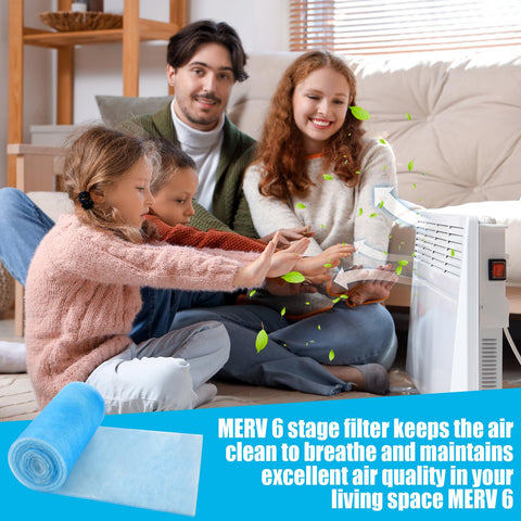 Family enjoying clean air from 12 X 120 Inch MERV 6 Reusable Air Vent Filter Cut To Size Electrostatic Floor Vent Filter.