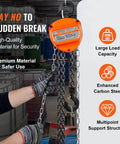 1 Ton Hand Chain Hoist 20 Ft Lift 2200 Lbs G80 Galvanized Chain with large load capacity and enhanced carbon steel