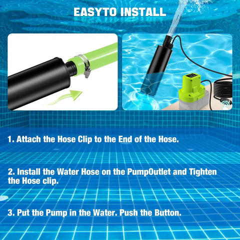 Installation guide for Top Tier 635 Gph Submersible Sump Pump With Brushless Motor Engineered For Ryobi 18v cordless battery.