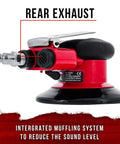 Heavy Duty 5 Inch Dual Action Random Orbit Air Palm Sander With Rear Exhaust