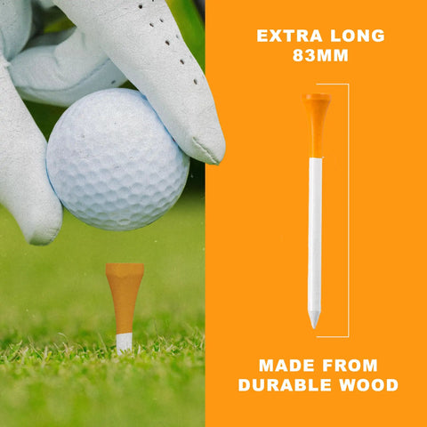 Gloved hand holding a golf ball with Funny Golf Tees 10 Pack MulliganBro Parody Golf Accessories Gag Gift For Men Cool Novelty Tees