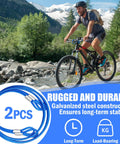 Cyclist with 4ft steel security cable for luggage bike lock and outdoor gear, weatherproof flexible wire rope, pack of 2.