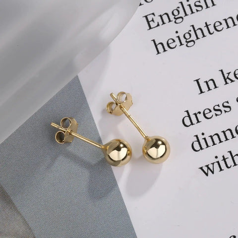14K Gold Stud Earrings for Women Hypoallergenic Flat Back Everyday Bling Lead Free Nickel Free Durable Shine Comfortable Flat Back Earrings Safe for Sensitive Ears Classic Dainty Jewelry Gift for Any Occasion, 15.2mm gold studs
