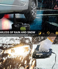 5T 12V Electric Car Jack Kit With Double Cylinder Air Pump And LCD Touch Screen lifting car in snow