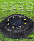Solar Ground Lights Outdoor 12 Pack With 12 LED Disk Lights Waterproof In Ground Garden Pathway Lighting on wet grass