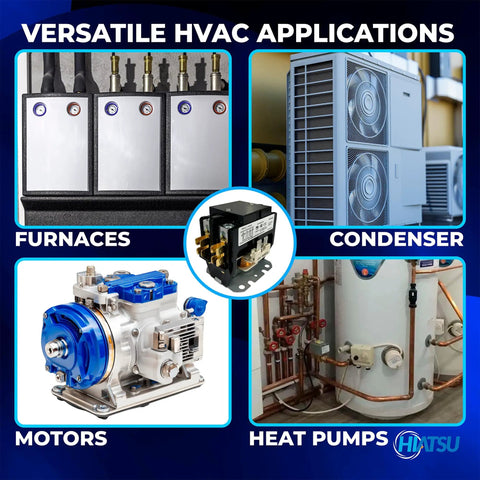 2 Pole 40 Amp 24V HVAC Contactor For AC Heat Pumps And Refrigeration in various applications including furnaces and condensers