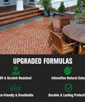 Top Tier Stone Sealer One Gallon Slick Wet Look Finish For Pavers Driveways Patios on an outdoor brick patio.