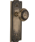 Meadows Door Knob And Plate Set Antique Brass For Passage Interior Doors Vintage Style Hardware Classic Look