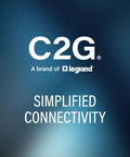 C2G a brand of Legrand logo with tagline 'Simplified Connectivity' on a blue gradient background