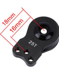 DJX aluminum 25T servo horn, black, three-hole, hi-torque RC car/boat accessory