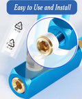 Brass Hex Pipe Plug 1/4 Inch NPT Male Thread With Internal Hex Socket Counter Sunk Design For Blocking The End Of Pipe Pack Of 10 Ideal For Industrial Piping Fittings Temperature Range From -65 To 250 F And Max 150 Psi, brass plug installed in blue fitting