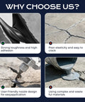 Self Leveling Concrete Crack Filler Two Pack Fast Curing Watersealer in use, showcasing user-friendly nozzle detail and adhesion.