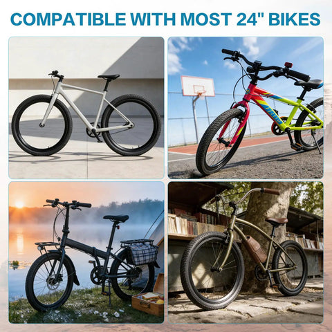 Various 24-inch bikes compatible with Foldable Bike Tire Set With Tubes, Levers, Rim Strips And Repair Kit For 20, 24, And 26 Inch Bikes