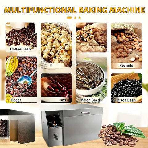 Heavy Hitter Electric Coffee Roaster With Snappy Heat Stainless Steel Chamber for roasting coffee beans, peanuts, and seeds.