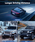 Highway sports car, mountain road and alley SUVs showcasing driving adaptability and longer driving distance