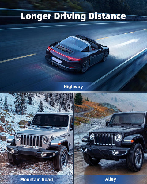 Highway sports car, mountain road and alley SUVs showcasing driving adaptability and longer driving distance