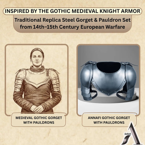 Medieval Shoulder Pauldron Set With Iron Gorget And Spaulders For LARP Ren Faire SCA Knight Armor Cosplay Beefy Adjustable Men