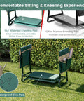 Foldable Garden Kneeler And Seat With 8 Inch Wide EVA Foam Pad, Heavy Duty Garden Stool With Two Big Tool Pouches in garden setting