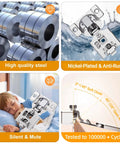 2 Pack 1/2 Inch Overlay Soft Close Cabinet Hinges With Clip On Plate, nickel-plated, durable, tested 100000 cycles