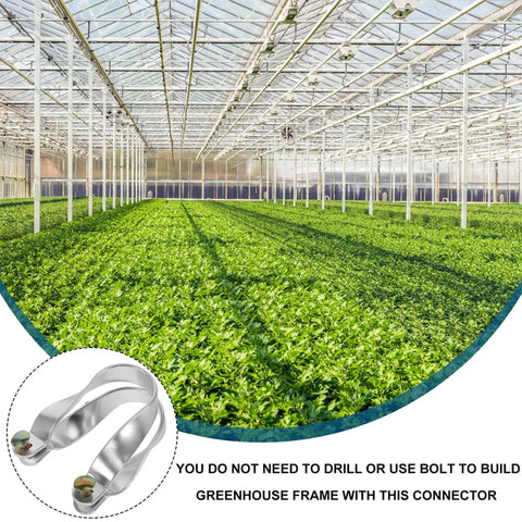 Aluminum Alloy U Shaped Tube Clamp Cross Connector For Greenhouse Frame 34mm Tube Bracket Heavy Duty Plant Support Fixing Hardware Built To Last Ideal For Greenhouses And Garden Projects, Easy To Install, Rust Resistant Aluminum, Durable Cross Connector